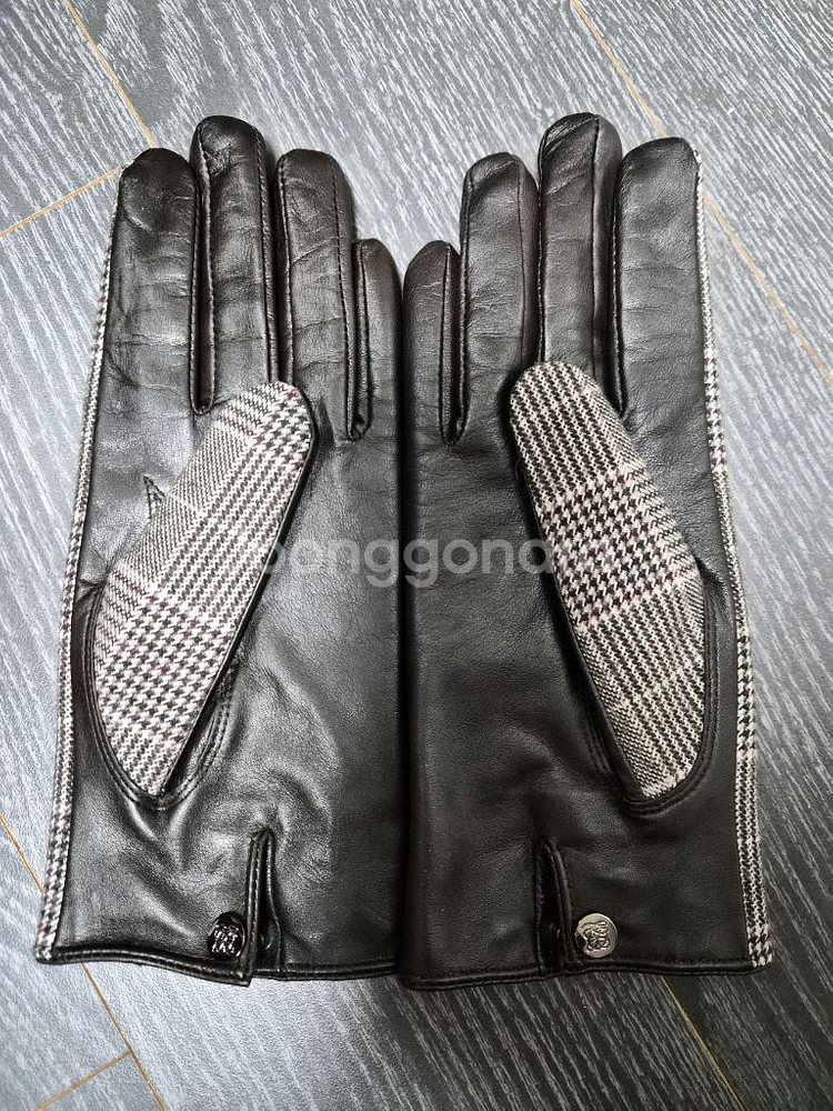 여성용 가죽 콤비 체크장갑 루이까또즈 기모--2