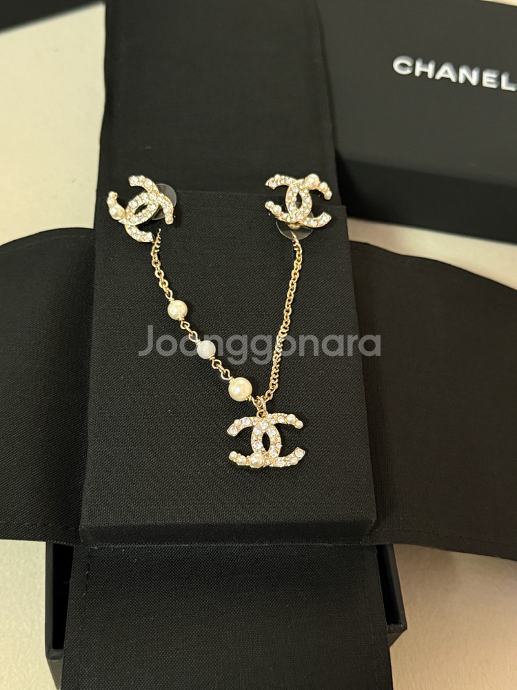 샤넬 목걸이+귀걸이세트 풀박스--1