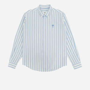 아미 스트라이프 하트자수 셔츠