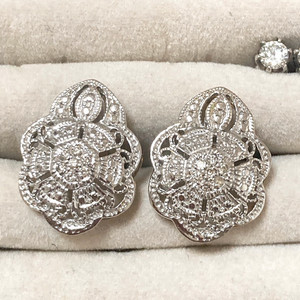 14k 귀걸이 화이트골드 다이아몬드 귀걸이