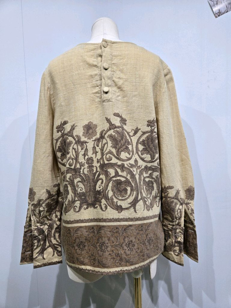 발렌티노 빈티지 플라워 패턴 블라우스--1