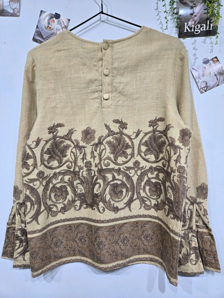 발렌티노 빈티지 플라워 패턴 블라우스--3