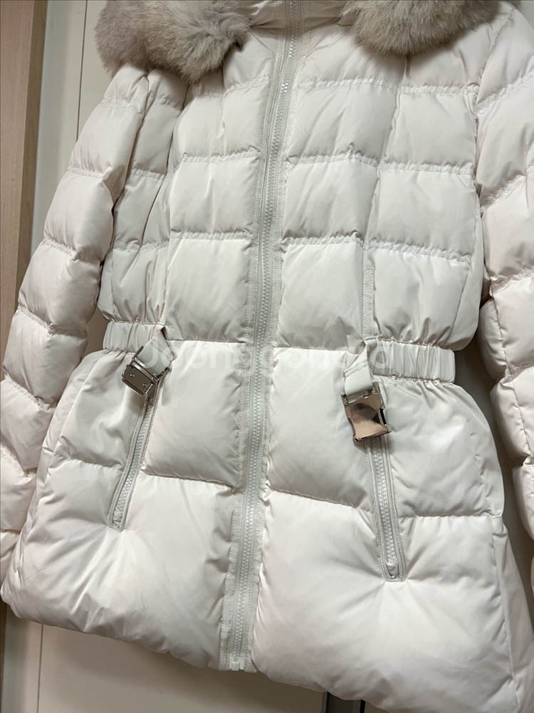 더블제이 폭스 벨트 몽 숏패딩 덕다운 오리털 점퍼 자켓 퍼 후드 아이보리--6