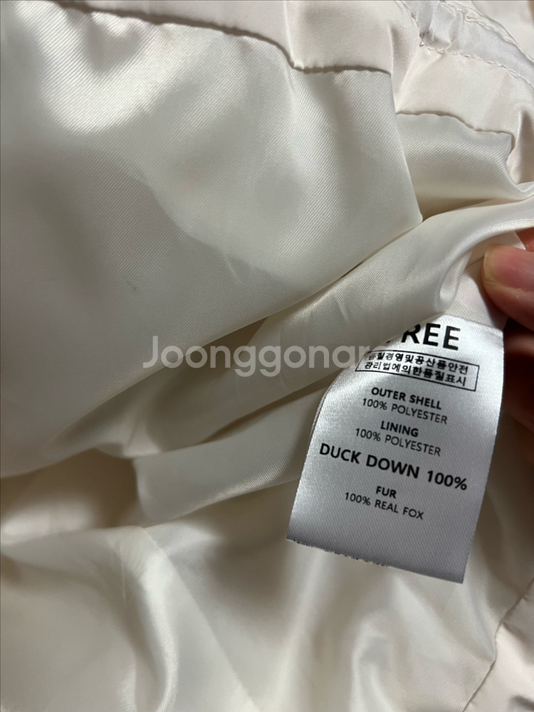 더블제이 폭스 벨트 몽 숏패딩 덕다운 오리털 점퍼 자켓 퍼 후드 아이보리--9