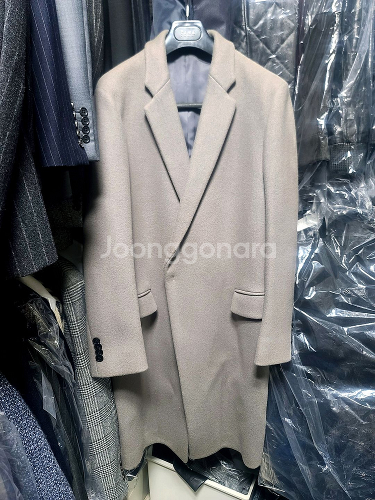 지오지아 And Z / 앤드지 세미오버핏 오트밀 그레이 반더블 코트 / 100(100~105)--4