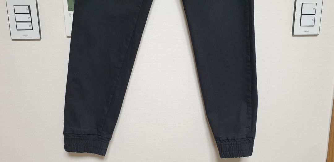 PEACOCK 남성 조거 팬츠 스판 밴딩 L 블랙--2