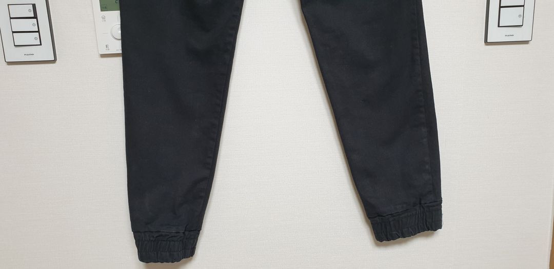 PEACOCK 남성 조거 팬츠 스판 밴딩 L 블랙--5