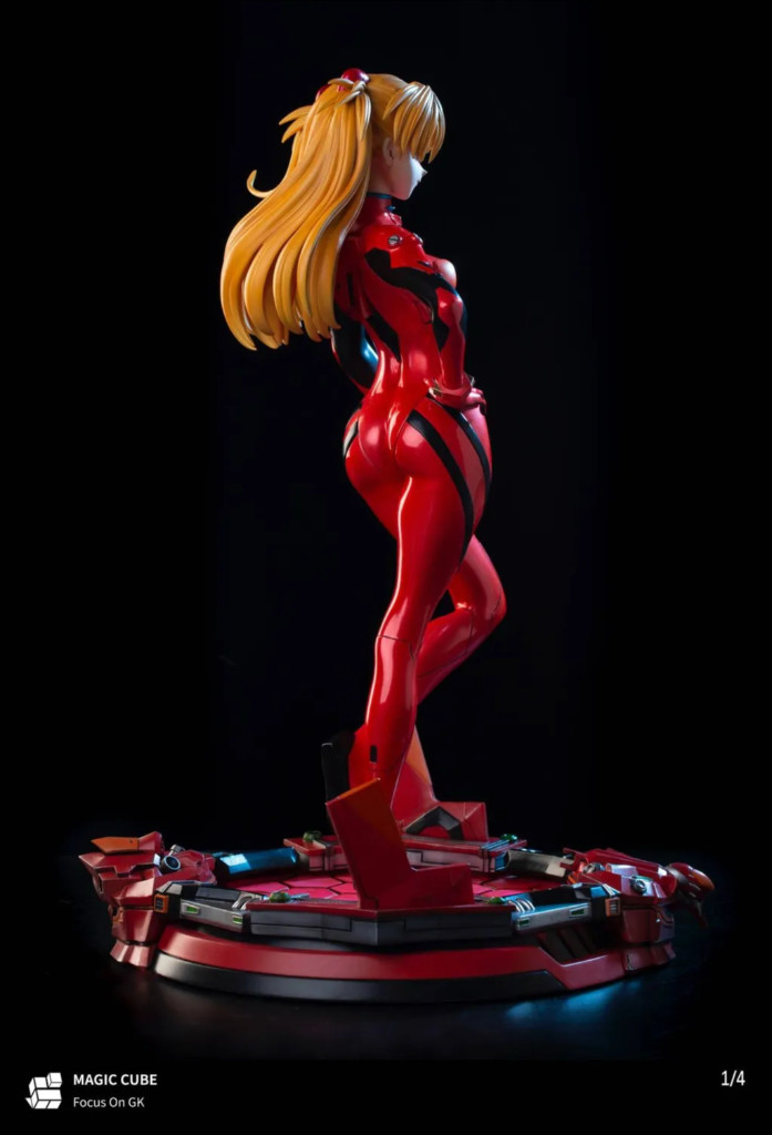 에반게리온 아스카 1/4 레진 피규어 매직큐브 led--2