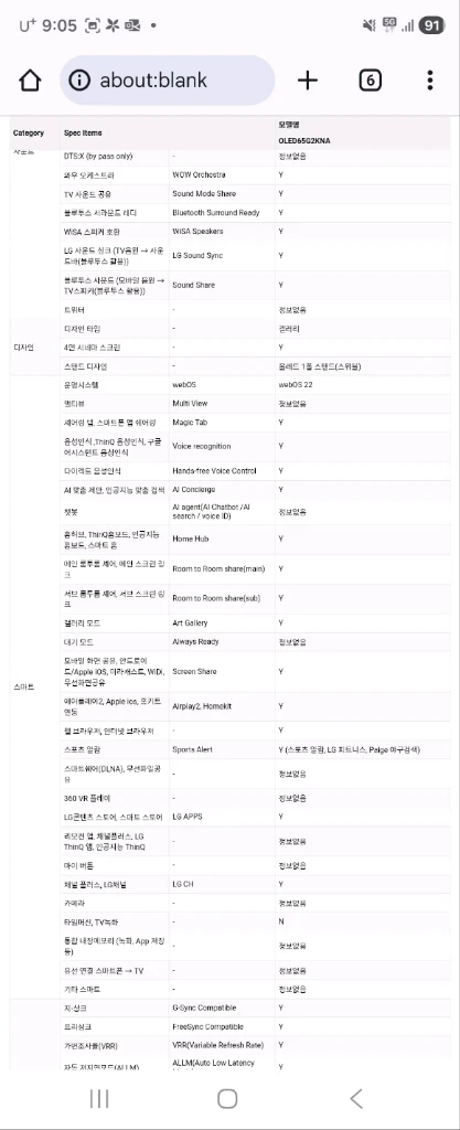 LG OLED65G2KNA 65인치 OLED TV팝니다 이미지