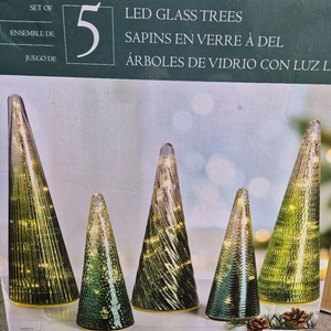 LED 유리 트리 5개 세트