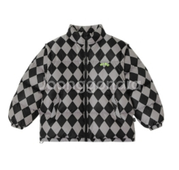 히로 투웨이체커패딩 그레이130--0