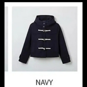 새상품 스파오 네이비 떡볶이 코트 후드 이미지