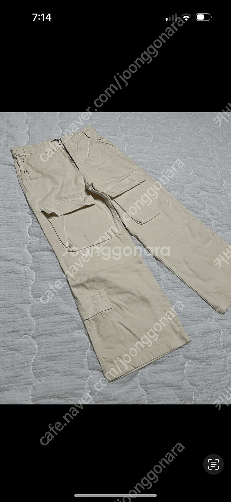 택포)자라 로우라이즈 와이드 카고팬츠--0