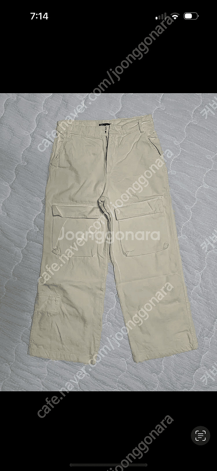 택포)자라 로우라이즈 와이드 카고팬츠--2