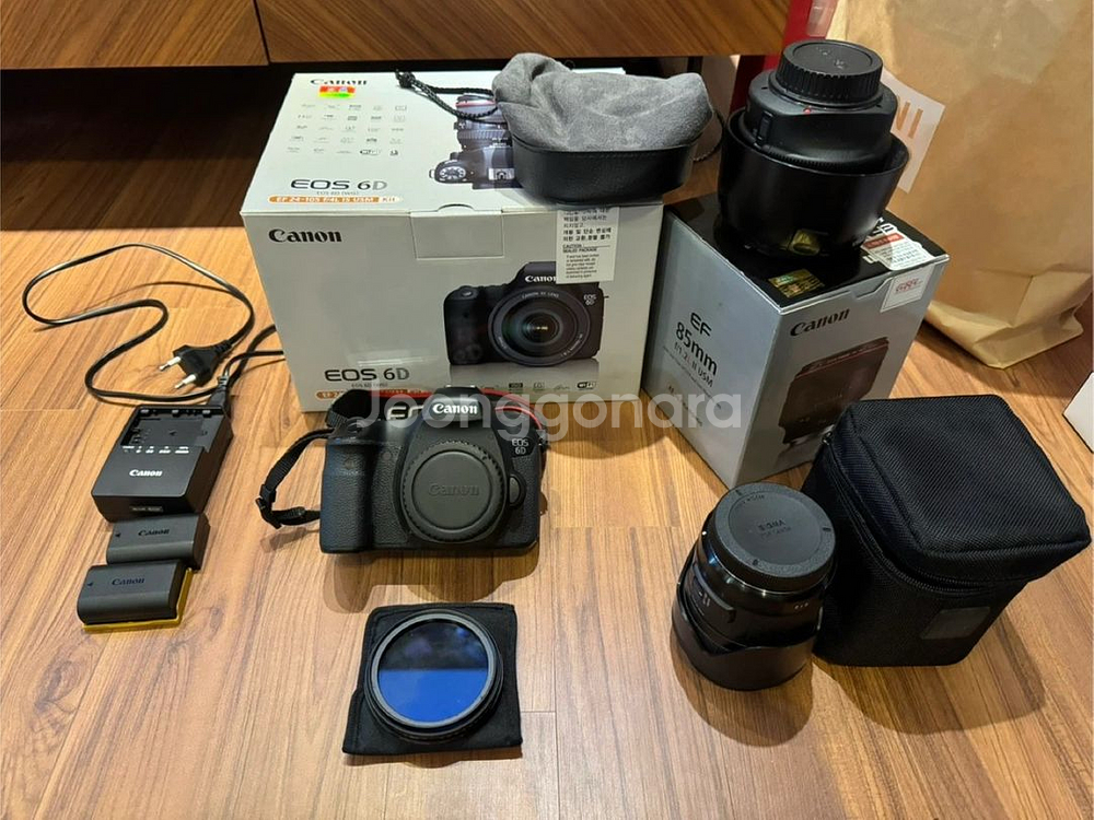 캐논 EOS 6D 카메라 풀박스 + 85mm 1.2 L렌즈 (만투) + 시그마 35mm 1.4 카페렌즈 팝니다!--0