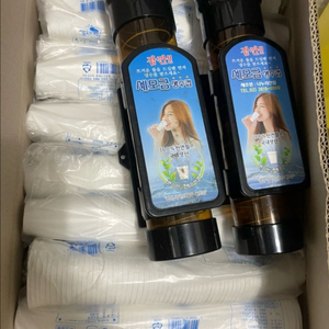 세모금 생수컵 디스펜서 2개, 종이컵 세트