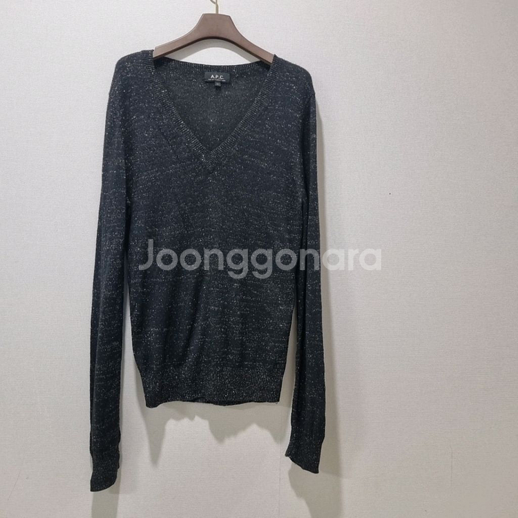 A.P.C. 아페쎄 블랙 글리터 V넥 루즈핏 니트 (M)--2