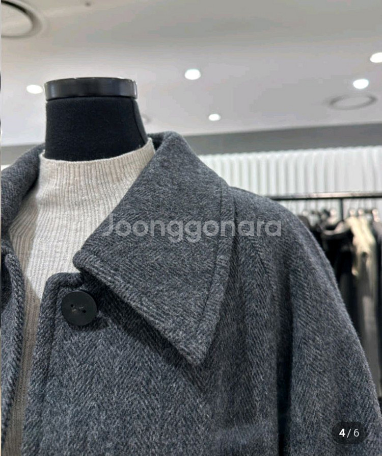 보브 울캐시미어 누빔 하프코트 55 (다크그레이)--7