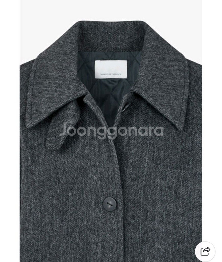 보브 울캐시미어 누빔 하프코트 55 (다크그레이)--3