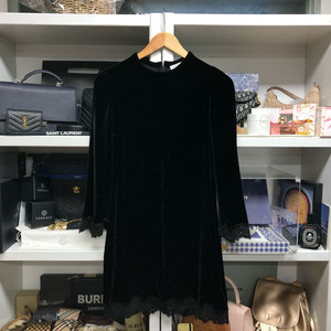 [ SANDRO ] 산드로 블랙 벨벳 원피스