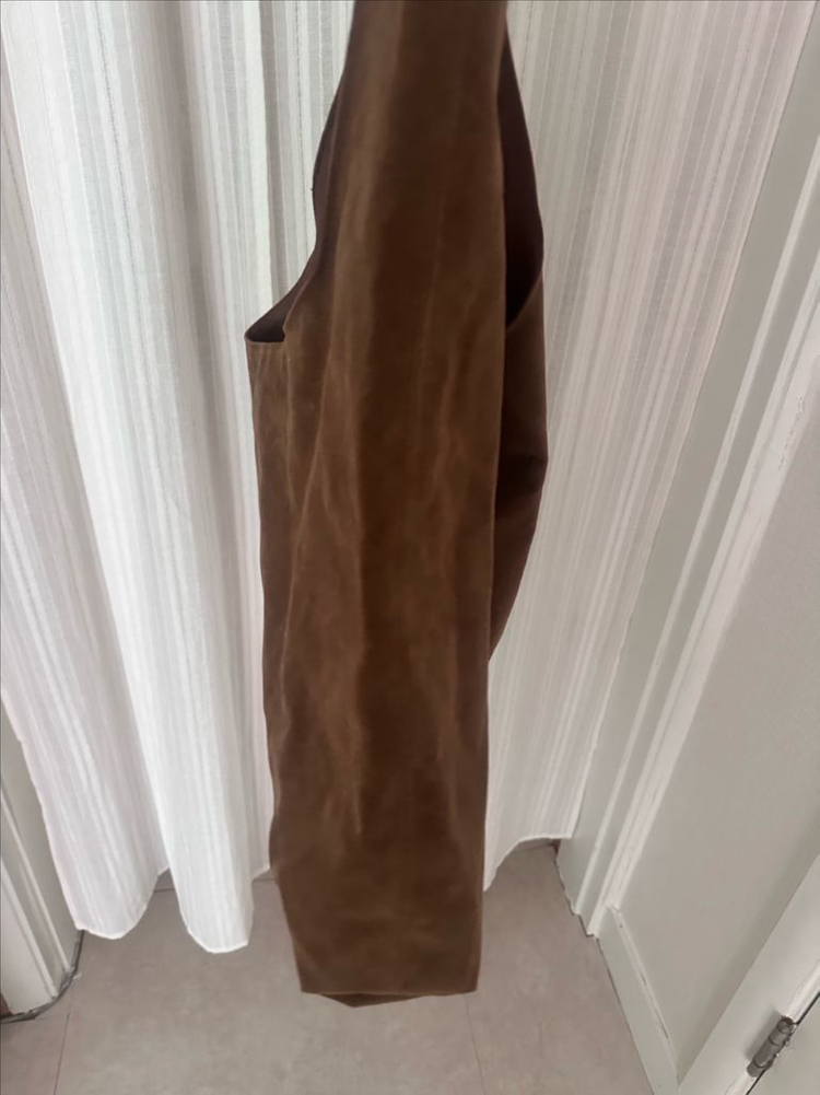 브라운 스웨이드 숄더백 호보백--2