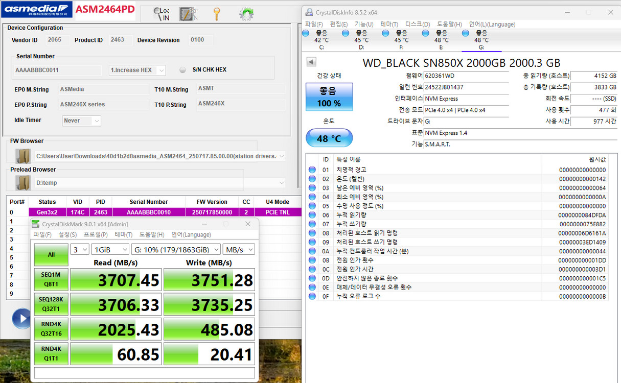 인클로저) 유그린 M.2 NVMe SSD 케이스 인클로저 40Gbps 지원--4