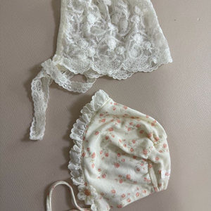 1회 시착) 아기 보넷 2개 일괄 (재당근x) 에뜨와