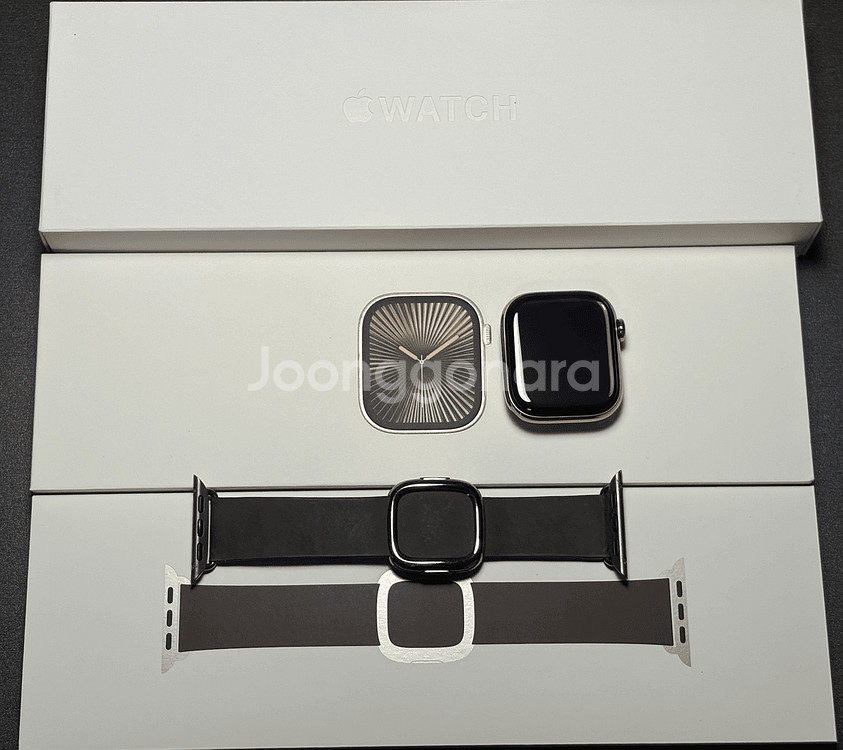 애플워치10 42mm 티타늄골드+모던버클 애플케어--0