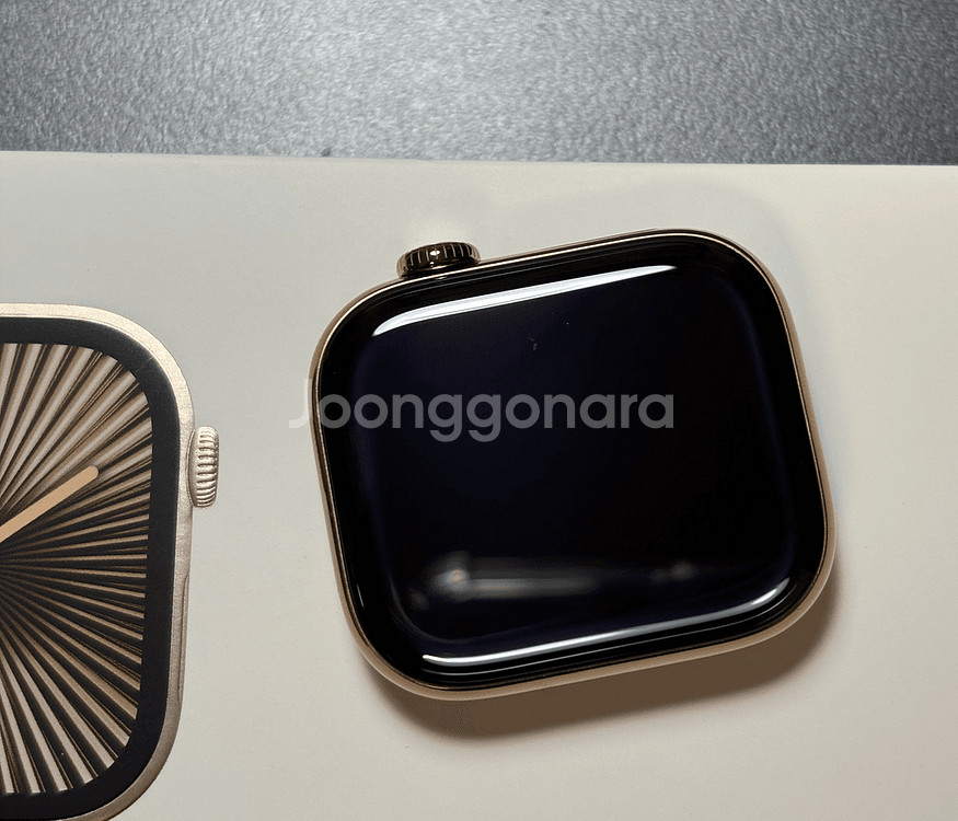 애플워치10 42mm 티타늄골드+모던버클 애플케어--6