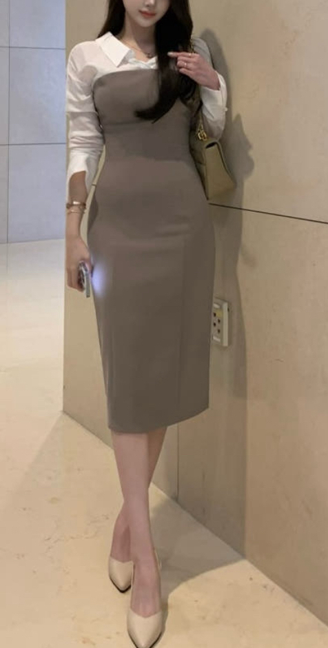 렌느 레이어드 셔츠 원피스 | 도그녀 산드로 시에 co--1