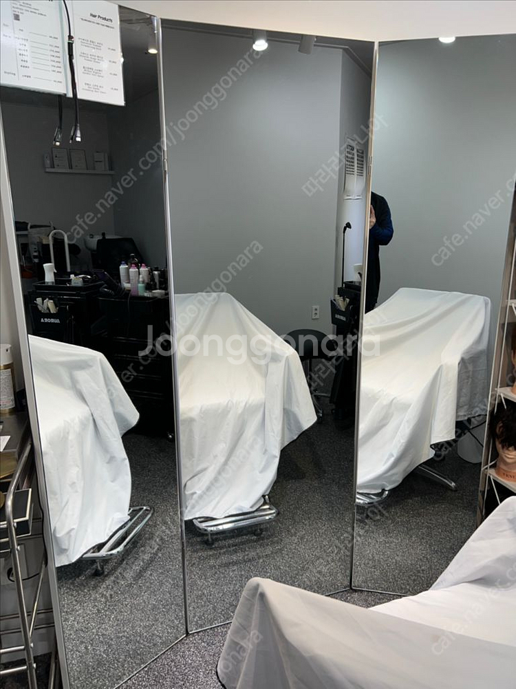 대형 전신 3단거울 미용실거울--4