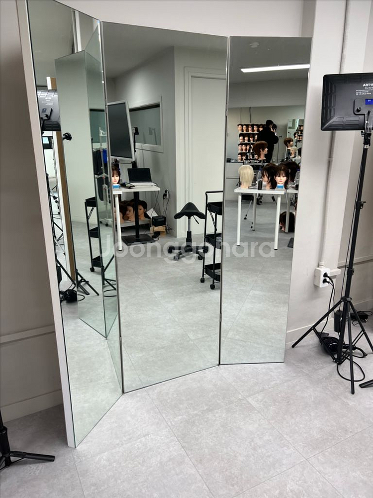 대형 전신 3단거울 미용실거울--6