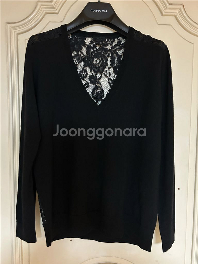 띠어리 레이스 시스루백 니트--0