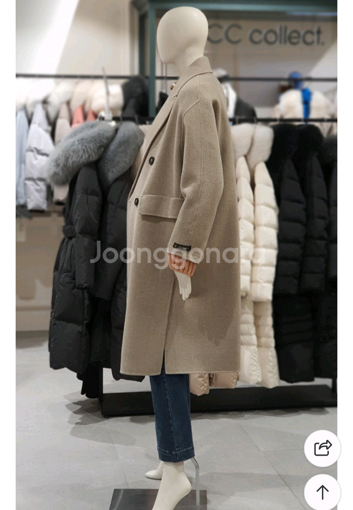 [청주] 씨씨콜렉트 캐시미어 핸드메이드 롱코트 55사이즈--3