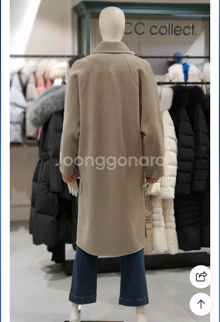 [청주] 씨씨콜렉트 캐시미어 핸드메이드 롱코트 55사이즈--5