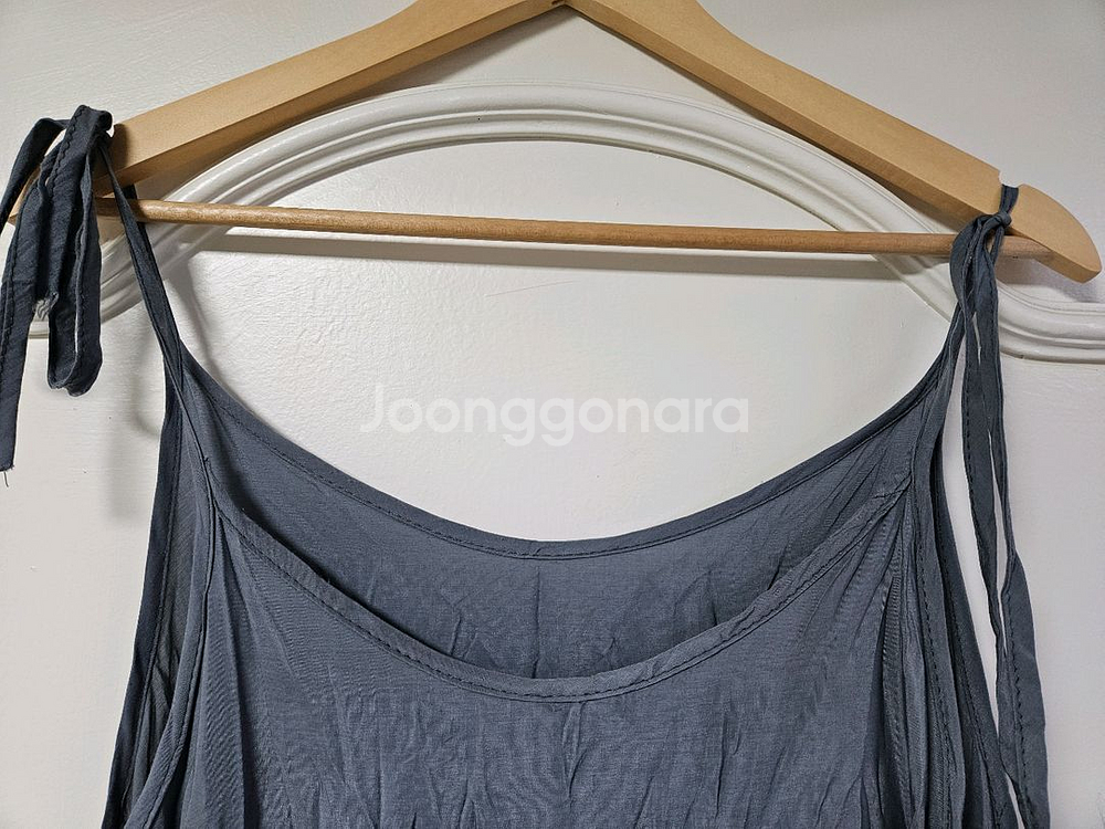 블루 끈나시 물결 롱원피스 치마 편의점 반값 택포 5천원--1