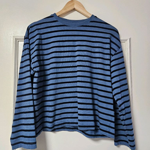 자라 zara 파란색 블루 스트라이프 긴팔티셔츠 맨투맨 편의점 반값 택포 6천원