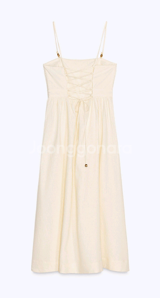 자라 린넨 롱 원피스 휴가 휴양지 여신 원피스--5