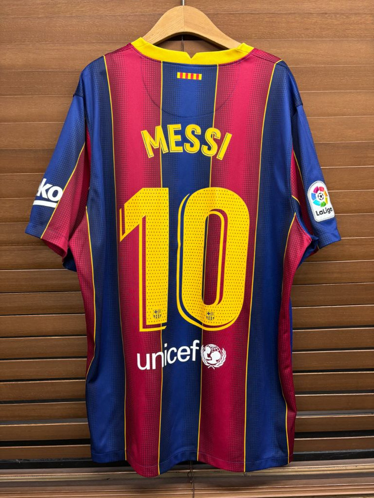 나이키 20 21 바르셀로나 메시 홈 유니폼 반팔 져지--1