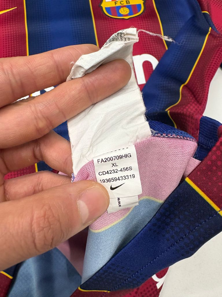 나이키 20 21 바르셀로나 메시 홈 유니폼 반팔 져지--9