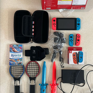 닌텐도 스위치 (베터리 개선판)풀박 + 조이콘+게임들 일괄