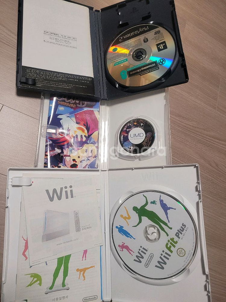 psp 마계전기 wii 위핏플러스 ps2위닝8 각각 같이 팔아요.--5