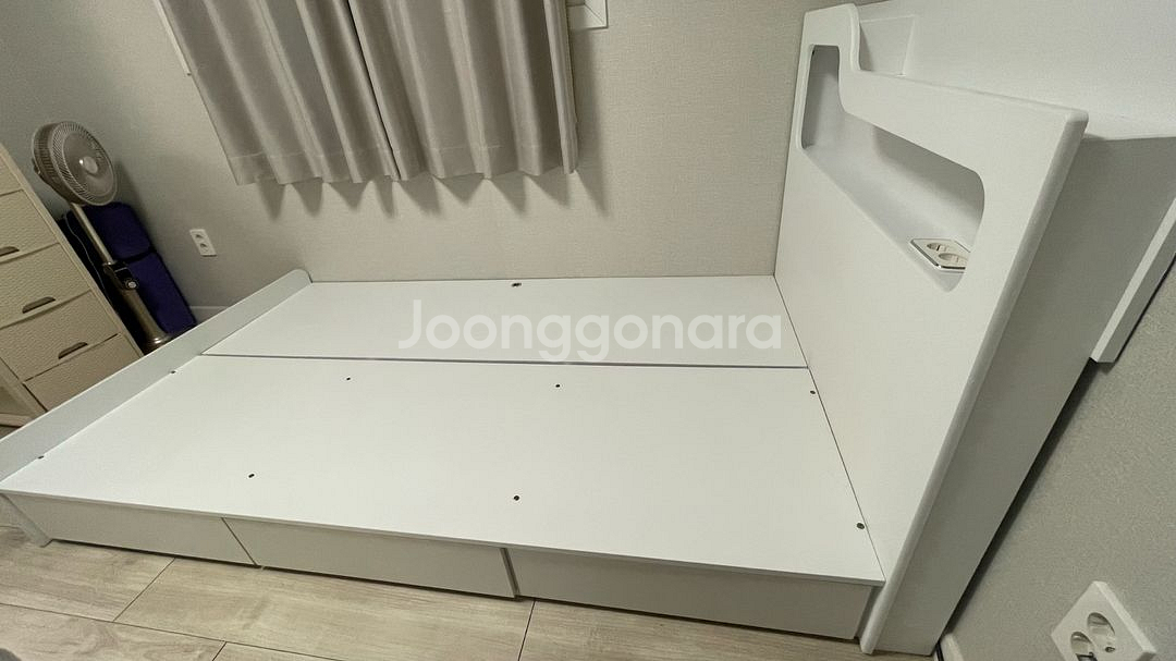 화이트 서랍형 슈퍼싱글 침대 프레임--6