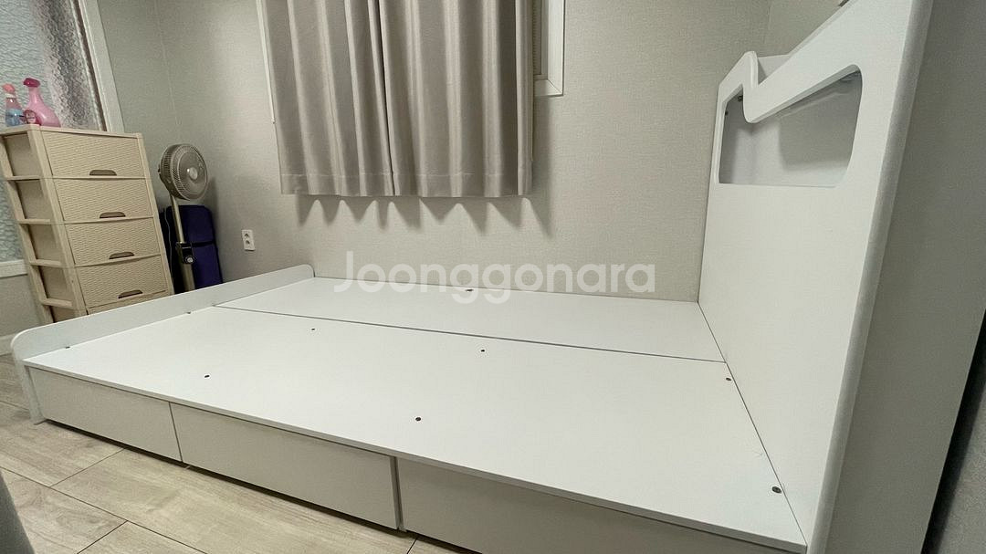 화이트 서랍형 슈퍼싱글 침대 프레임--7