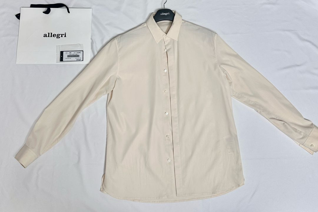 ALLEGRI 샌드 SUEDE TOUCH 풀오픈 셔츠 M(100-105)(택있음)--1
