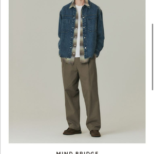 마인드 브릿지 코튼 와이드 원턱 밴딩 팬츠