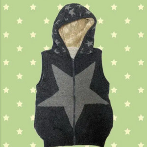 일본 빈티지 모리걸 별 털 니트조끼
