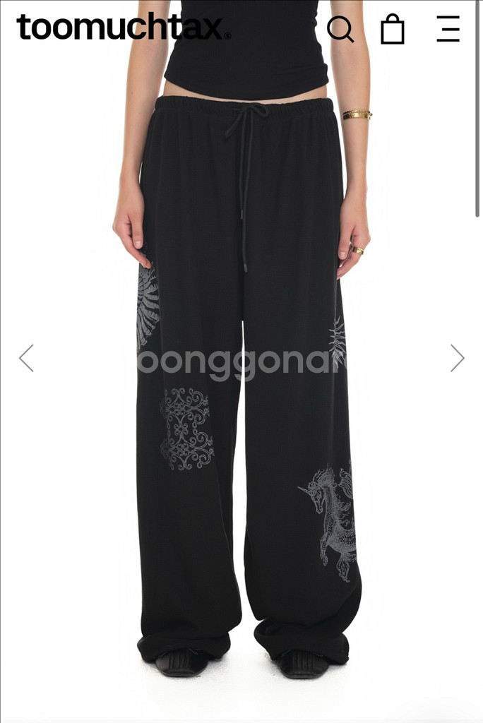 투머치택스 tmt 와플팬츠 블랙--0