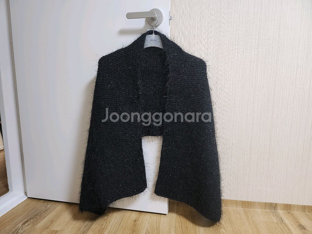 핸드메이드 검정색 니트 숄--0
