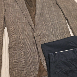 엠비오 정장 체크 블레이저 + 바지 세트